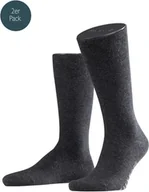 Skarpetki męskie - FALKE skarpety męskie Swing 2-pack - męskie, skarpety, dwupak, gładkie, 39-46 antracyt 43-46 (UK 9-11) - miniaturka - grafika 1