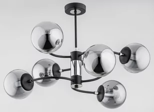 Alfa Dema lampa wisząca 6xE14 czarna/chrom 28406 28406 - Lampy sufitowe - miniaturka - grafika 1