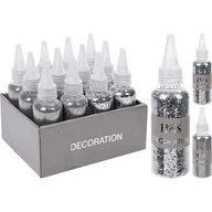 Ozdoby bożonarodzeniowe - Brokat w butelce srebrny 40 g mix - miniaturka - grafika 1