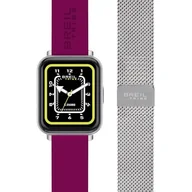 Paski - Breil Zegarek damski SBT-2 cyferblat czarny ruch inteligentny zegarek moduły e pasek z siatki silikon + stal fuksja, srebrny EW0672 - miniaturka - grafika 1