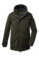 Kurtki i płaszcze dla chłopców - Killtec Chłopięcy płaszcz outdoorowy/ parka funkcyjna z kapturem KOW 190 BYS PRK, ciemnooliwkowa, 128, 38484-000 - miniaturka - grafika 1