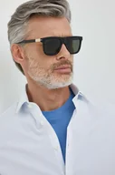 Okulary przeciwsłoneczne - Gucci okulary przeciwsłoneczne męskie kolor czarny GG1502S - miniaturka - grafika 1