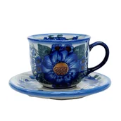 Filiżanki - Ceramiczna filiżanka ze spodkiem Bolesławiec - miniaturka - grafika 1