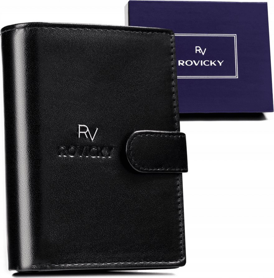 Rovicky Rozbudowany portfel męski ze skóry naturalnej z systemem RFID - Rovicky NoSize