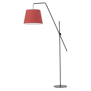 Lysne Lampa podłogowa VIGO abażur czerwony stelaż czarny 148206 - Lampy stojące - miniaturka - grafika 1