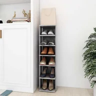 Szafki na buty - Szafka na buty beton szara 27,5x27x102 cm materiał drewnopochodny - miniaturka - grafika 1