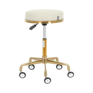 Physa Taboret kosmetyczny 51 64 cm 150 kg beżowy / złoty - Taboret na kółkach - Krzesła i taborety kosmetyczne - miniaturka - grafika 1