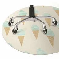 Podnóżki, podpórki, podkładki - Mata pod fotel biurowy Lodowy wzór fi100 cm - miniaturka - grafika 1