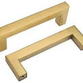 Zawiasy, okucia i inne akcesoria - Złote uchwyty do szafek kuchennych, rozstaw 96 mm, uchwyty meblowe, stal nierdzewna, opakowanie 10 sztuk, w zestawie śruby - miniaturka - grafika 1