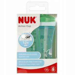 NUK KUBEK ZE SŁOMKĄ 230ml 12m+ ACTION CUP DO NAUKI PICIA - Kubki dla dzieci - miniaturka - grafika 1