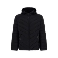 Kurtki męskie - Męska Kurtka zimowa pikowana GUESS STRETCH HOODIE JACKE M2YL15WEQP0-JBLK – Czarny - miniaturka - grafika 1