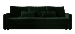 Ciemnozielona welurowa sofa rozkładana z pojemnikiem D2-L20 - Sofy i kanapy - miniaturka - grafika 1