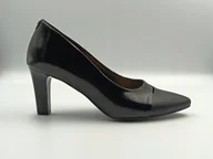 Czółenka - Stylowe czarne skórzane szpilki polska marka PULSO r. 39,5 - miniaturka - grafika 1