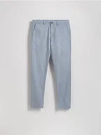 Spodnie męskie - Reserved - Bawełniane spodnie chino slim - niebieski - miniaturka - grafika 1