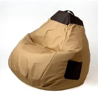 Pufy i podnóżki - Pufa worek sako CHILLOUT kremowy-brązowy XXL 140x100 - miniaturka - grafika 1