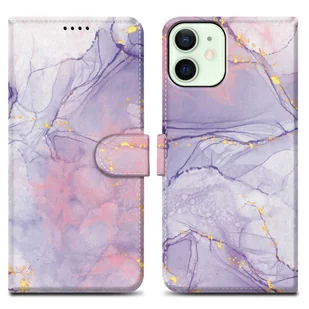 Etui Do Apple iPhone 12 MINI Pokrowiec w Różowo-Fioletowy Marmur No. 5 Etui Case Cover Obudowa Ochronny Cadorabo - Etui i futerały do telefonów - miniaturka - grafika 1