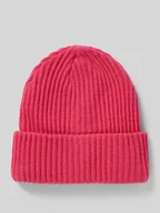 Czapki damskie - Czapka beanie z prążowanej dzianiny z brzegiem model ‘HEXO’ - miniaturka - grafika 1