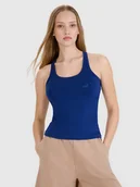 Koszulki i topy damskie - 4F Top slim gładki damski - granatowy L - miniaturka - grafika 1