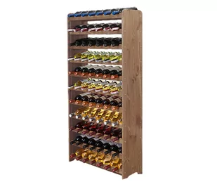 Drewniany regał stojak na wino - RW31 na 77 butelek Brązowy Drewno sosnowe / Wamar-Sosenka - Stojaki na wino - miniaturka - grafika 1