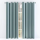 Zasłony - Zasłona na przelotkach Welur Moradi Szaro-zielony 140x250cm - miniaturka - grafika 1
