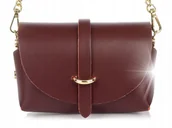 Torebki damskie - WŁOSKA SKÓRZANA torebka WIECZOROWA łańcuszek - miniaturka - grafika 1