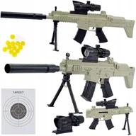 Zabawki militarne - KARABIN PISTOLET NA KULKI TŁUMIK ASG REPLIKA LASER - miniaturka - grafika 1
