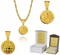 Biżuteria dla dzieci - Złoty łańcuszek srebro Św. Jan Paweł II 55 cm DEDYKACJA S3M33 - miniaturka - grafika 1