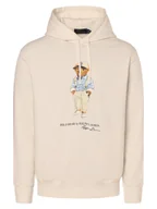 Bluzy męskie - Polo Ralph Lauren Męska bluza z kapturem Mężczyźni Bawełna biały nadruk, S - miniaturka - grafika 1