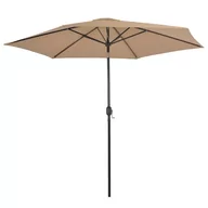 Parasole ogrodowe - vidaXL Parasol ogrodowy na metalowym słupku, 300 cm, kolor taupe - miniaturka - grafika 1