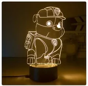 Gadżety dla graczy - Lampka Psi Patrol Trójwymiarowa Lampa Nocna 3d Na Pilota Rubble - miniaturka - grafika 1
