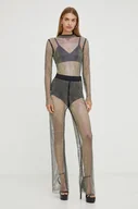 Spodnie damskie - Patrizia Pepe spodnie damskie kolor czarny szerokie high waist - miniaturka - grafika 1