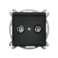 Gniazdka elektryczne - Ospel Gniazdo RTV przelotowe GPA-10RP/m/33 CZARNY METALIK - miniaturka - grafika 1