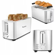 Tostery - Toster TurboTronic opiekacz kanapek 4 tosty do tostów grzanki 1400w 6 poziomów opiekania stalowa obudowa Srebrny - miniaturka - grafika 1