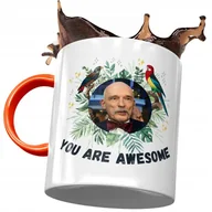 Kubki - Kubek Pomarańczowy Janusz Korwin Mikke na Prezent z Nadrukiem ze Zdjęciem + Opakowanie na prezent (wzór 04) - miniaturka - grafika 1