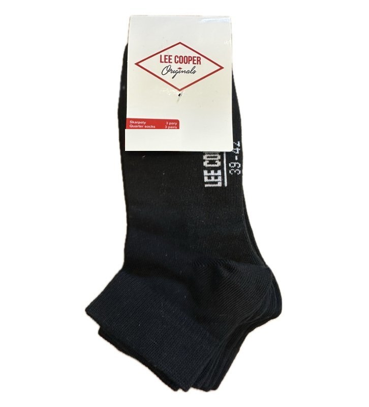 Skarpetki Quarter Lee Cooper 3 pary rozmiar 35-38 Czarne