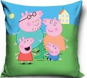 Poszewki na poduszki - Carbotex Poszewka licencyjna 40x40 Peppa George Mama i Tata - miniaturka - grafika 1