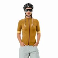 Koszulki i topy damskie - Damska koszulka rowerowa Jack Wolfskin GRAVEX FZ S/S W salted caramel - XS - miniaturka - grafika 1