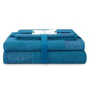 Ręczniki - Ręcznik ALLIUM kolor niebieski styl klasyczny 30x50+50x90+70x130 ameliahome - TOWEL/AH/ALLIUM/MARIN/SET30x50+50x90+70x130 - miniaturka - grafika 1