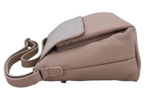 Torebka skórzana z zamszową klapką - Różowa pudrowa - Torebki damskie Torebka skórzana z zamszową klapką - Różowa pudrowa - Torebki damskie - miniaturka - grafika 5