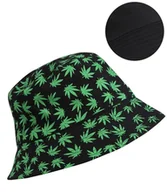 Czapki damskie - Dwustronny kapelusz BUCKET HAT print listki - miniaturka - grafika 1