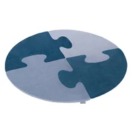 Maty edukacyjne - Kiddymoon Piankowe Puzzle Do Zabawy Velvet Okrąg Turkus Laguny-Błękit Lodu 4 Zabawka Mata - miniaturka - grafika 1