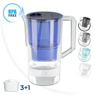 Dzbanki filtrujące - Wessper Aquamax Basic Dzbanek Filtrujący Wodę 2,5L Niebieski + 3X Filtr Wody - miniaturka - grafika 1