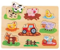 Zabawki interaktywne dla dzieci - FARM PEG PUZZLE L20064 - miniaturka - grafika 1