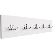 Wieszaki i stojaki - Nowoczesny wieszak ścienny na kurtki biel alpejska + chrom M4-H14 - miniaturka - grafika 1