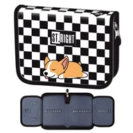 Piórniki - St. Right Piórnik Szkolny Dwuklapkowy Etui Na Przybory Szkolne Sleepy Corgi - miniaturka - grafika 1