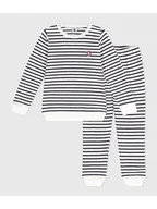 Piżamy chłopięce - PETIT BATEAU Piżama w kolorze biało-granatowym - miniaturka - grafika 1