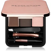 Akcesoria i kosmetyki do stylizacji brwi - Makeup Revolution Brow Sculpt Kit zestaw do stylizacji brwi odcień Dark 2,2 g - miniaturka - grafika 1