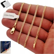 Łańcuszki - ZŁOTY ŁAŃCUSZEK 585 DELIKATNY SREBRO 925 2,3 MM PREZENT DLA DZIADKA, FACETA - miniaturka - grafika 1