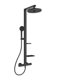 Ideal Standard ALU+ - Zestaw prysznicowy z termostatem, średnica 26 cm, 2 dysze, jedwabiście czarny BD583XG - Zestawy prysznicowe - miniaturka - grafika 1
