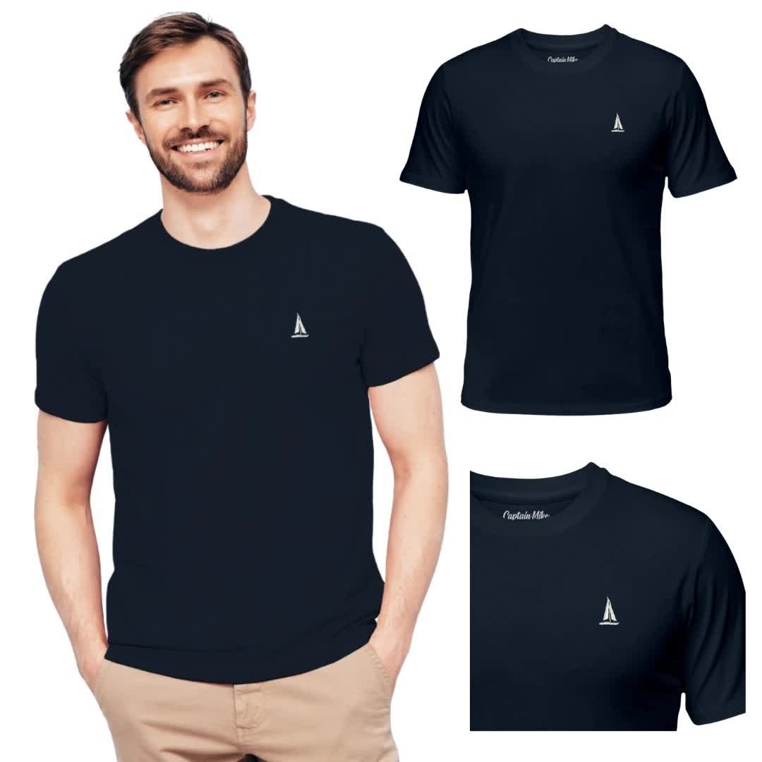 Koszulka męska Z HAFTEM BAWEŁNA TURECKA, T-shirt Captain Mike XXL